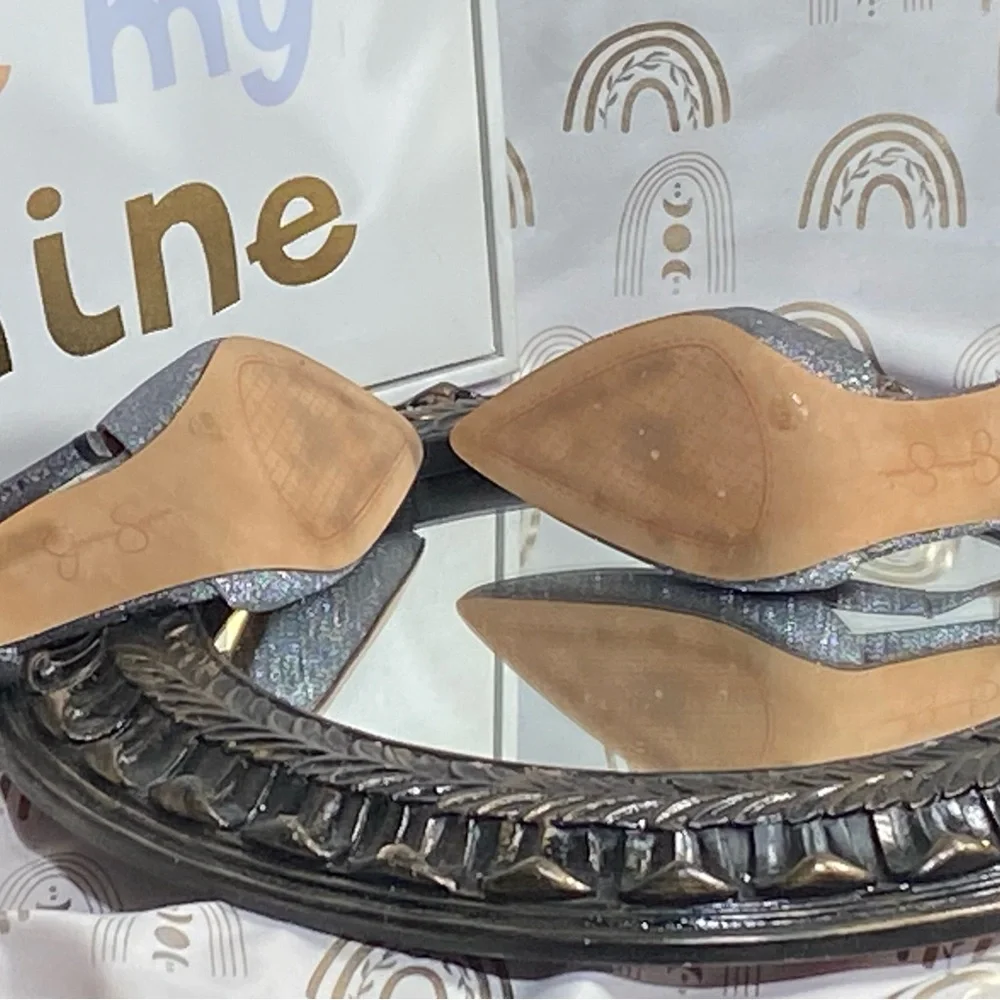Jessica Simpson Glittering Silver Heels